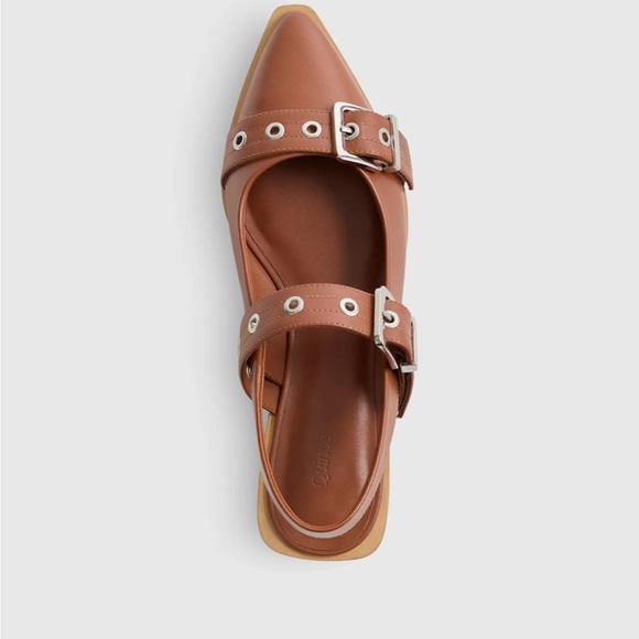 Quince Italian Leather Slingback Flats 🤎 Brown | Size 10 | Repair Needed - Picture 3 of 10